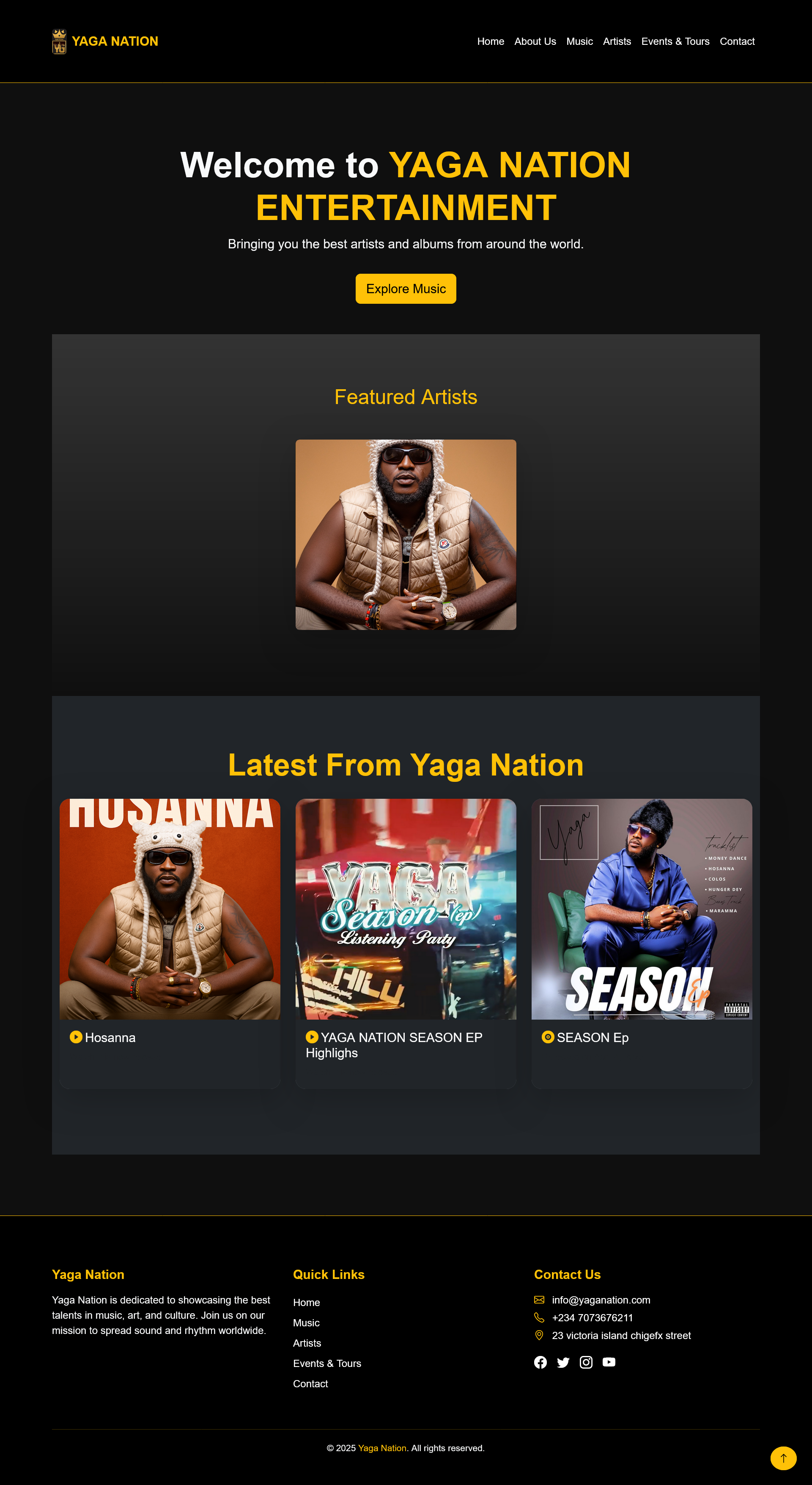 Yaga Nation website